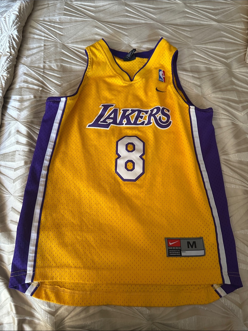 Nike Lakers Yellow and Purple #8 Basketball Jersey